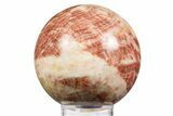 Polished Banded Red Calcite Sphere - China #319439-1